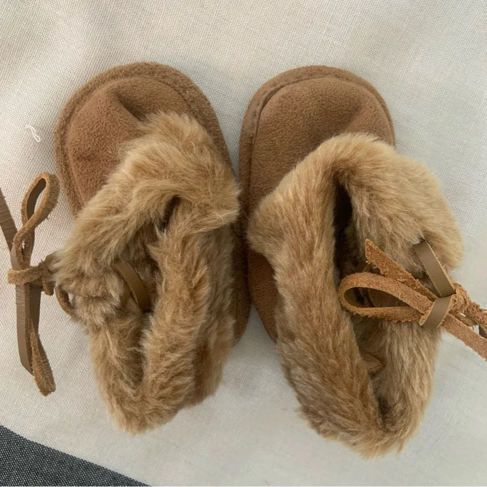 Koala Baby Fuzzy Faux Fur Moccasin Boots